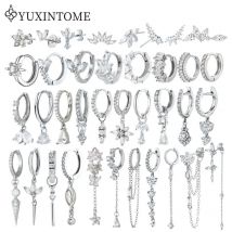 Ohrringe aus 925er-Sterlingsilber, Nadel, weißer Zirkon, Silber-Serie, Ins-Quasten-Anhänger, Creolen für Frauen, fortschrittlicher Schmuck