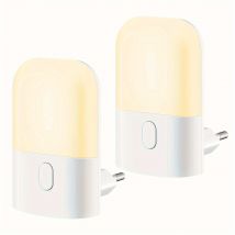 1 Stück/2 Stück Plug-in-LED-Nachtlicht, Mini-Warmweiß-LED-Nachtlicht, einstellbare Helligkeit für Schlafzimmer, Badezimmer, Küche, Flur