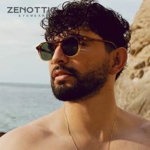 ZENOTTIC Mode Acetat Runde Polarisierte Sonnenbrille Vintage Schatten UV400 Neue Männer/Frauen Retro Damen Sonnenbrille 600001 S