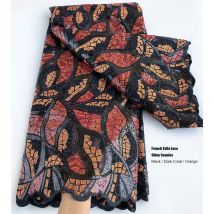 5 yards Embroidered French Lace African Textured Tulle Mesh Fabric with Sequins Fashionable Casual Occasional Traditional Wear