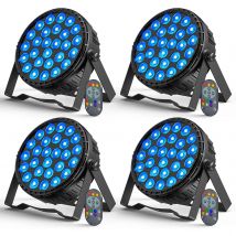U'King 4PCS LED Flat Par Lighting 27x8W 4IN1 RGBW LED Par Light DMX512 Effetto luce scenica per DJ Disco Bar Concerto Natale