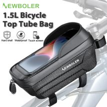 NEWBOLER EVA Borsa da bici Borsa da telaio anteriore per bicicletta Touch Screen MTB Supporto per telefono impermeabile Accessori per biciclette adatti per telefoni da 7,2 pollici
