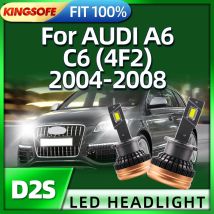 KINGSOFE 2Pcs 30000LM D2S Auto LED Scheinwerfer 6000K Weiß Glühbirnen Für AUDI A6 C6 4F2 2004 2005 2006 2007 2008