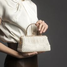 Geldbörsen und Handtaschen, luxuriöse Designer-Clutch, handgefertigt, Perlendekoration, Party, Hochzeit, Abendtasche, Banketttasche