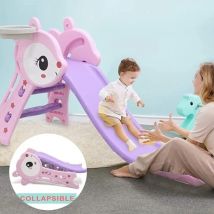 Kinderrutsche, Sicherheits-Klapprutsche, Fuchs, freistehende Rutschen mit Basketballkorb für drinnen und draußen, Spielplatz, Kletterspielset