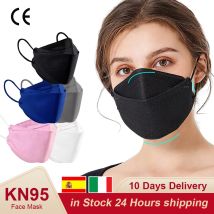 Ffp2 maske schwarz 3d kn95 erwachsene fpp2 zugelassen kn95 ce respirator filter mund maske ffp2 wieder verwendbare ffp2 masken 10/50/100 stücke