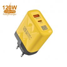 120W Typ C Ladegerät PD Schnellladung EU/US-Stecker Wandladegerät Netzteil Tragbares USB Typ C Quick Charge 3.0 Reiseladegerät