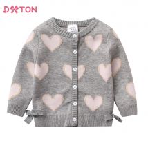 Dxton Herbst Winter Mädchen Pullover Kinder Langarm Herzform gestrickte Strickjacken Pullover Mädchen Mantel Jacke Kinder Oberbekleidung