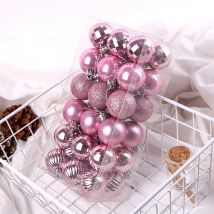 36Pcs Weihnachten Baum Kugeln Hängen Anhänger Kunststoff Bunte Kugeln Ornament Set Weihnachten Home Dekoration 2024 Navidad Neue Jahr