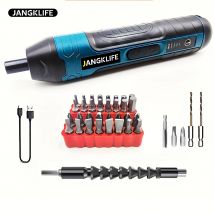 JANGKLIFE Akku-Elektroschrauber, wiederaufladbar, 1300 mAh Lithium-Akku, Mini-Bohrmaschine, 3,6 V Elektrowerkzeug-Set für die Reparatur zu Hause