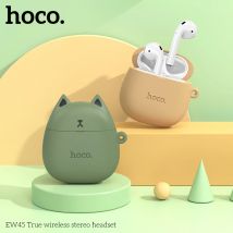HOCO EW45 Mini Bluetooth Earphone Portable High quality Headphone Listen to Music Earbuds with Charging Box protective Case