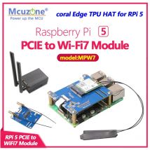MPW7, PCIE zu M.2 E-Key WiFi7 HAT für Raspberry Pi5, unterstützt BE200,WiF6E AX210,AX200, ohne Treiber von Ubuntu OS