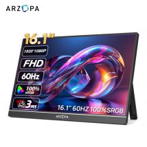 ARZOPA 16.1 ''100% sRGB przenośny monitor FHD1080P ekran IPS drugi monitor ekran zewnętrzny dla MAC Laptop PC Xbox/PS/przełącznik, Z1C