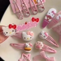 Hello Kitty Cute Hairpin Set 14 Piece Set Sweet Lovely Hair Accessories Exquisite Cartoon Student Hair Clip Christmas Gift