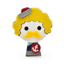 Wuli&baby Lovely Cartoon King And Queen Acrylic Brooches Pins For Women Kid's Clothes Backpack Badge Fashion Jewelry Gifts