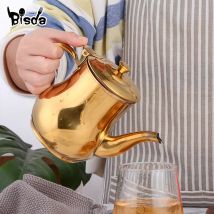 Edelstahl Teekanne Mit Filter Goldene Küche Öl Filter Topf Flüssige Würze Container Kaffee Halter Tee Wasserkocher Induktion