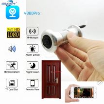 1080P Cloud Storage TF Karte WIFI Audio Tür Auge Loch Hause Weitwinkel Objektiv Netzwerk Mini Guckloch Wifi Tür IP Kamera P2P V380 Pro