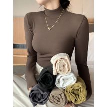 Maglione pullover a collo alto lavorato a maglia da donna Elegante moda coreana Top a maniche lunghe Maglione termico slim fit Maglieria casual