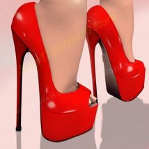 Rot sexy Lack leder flache Pumps Peep Toe Plattform Stiletto High Heel Mode Damenschuhe Sommer Zapatos Para Mujere