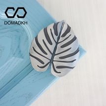 Zinc Alloy Monstera Leaf Cabinet Door Handles Unique Drawer Pulls Home Decor Dresser Knobs Furniture Buttons Kitchen Hardware