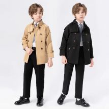 Großhandel JUCPKID Kinder Jungen Anzüge Kinder Junge Trenchcoat Hemd Hosen Anzüge Outfits Sets 2-10Y Hübsche Teenager Jungen Elegante Anzug