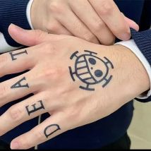 Anime Trafalgar D. Water Law Opisthenar Tattoo Cosplay Wasserdicht Temporäre Aufkleber Charakter Prop Zubehör Geschenk