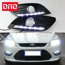 Car LED 12V Daytime Running Lights For Ford Focus 2 MK2 2009 2010 2011 Daytime Running Headlamps Auto Driving Lamp Foglamp