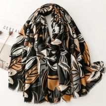 Winter Vintage Ombre Blatt Floral Fringe Viskose Schal Schal Dame Hohe Qualität Druck Pashmina Stola Bufanda Moslemisches Hijab 180*90 cm