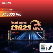 SIX X15000Pro 1TB 13623MB/s PCIe 5.0 M.2 NVMe SSD, DRAM LPDDR4 da 2 GB con dissipatore di calore, IOPS 1500K, unità interna Gen5 per giochi