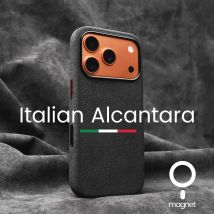 Magnetic ALCANTARA Case for iPhone 17 16 Pro Max 15 14 Luxury Suede Leather Supercar Phone Cases Camera Button Cover