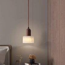 New marble master bedroom headboard chandelier new Chinese retro Wabi-Sabi advanced sense light luxury cable light