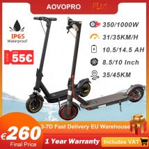 AOVOPRO Scooter elettrico 35-45 KM gamma massima 350/1000W motore 10.5/14.5AH Smart APP adulti Scooter elettrico pieghevole 8.5/10 pollici