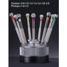 9PCS 0.8-2.0mm Screwdrivers Kit Repairing Watch Tools for Watchmaker Rotating Base Portable Watch Removal Tool Accessories