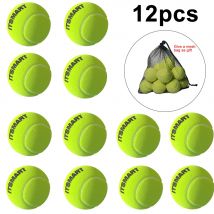 6/12 pezzi palline da tennis con borsa per il trasporto in rete palla da pratica ad alta elasticità palline da gioco per cani da compagnia allenamento all'aperto competizione sportiva