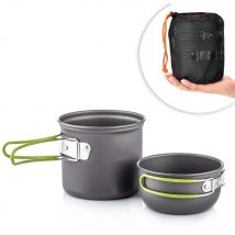 Utensilios de cocina para acampar, juego de ollas ultraligeras para acampar, vajilla de cocina al aire libre para senderismo, Picnic, pesca y montañismo