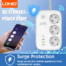 LDNIO Smart Power Streifen Tuya WIFI Buchse EU Stecker Verlängerung Kabel Timing Adapter mit 3 Stecker 3 USB Port Bluetooth Smart Leben APP