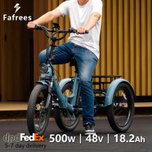 Fafrees F20 Mate Faltbares Elektro-Dreirad für Erwachsene, 20x3,0 Zoll E-Bike mit 48V 18,2Ah Akku