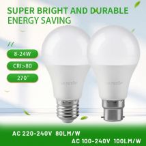 2PCS 24W 20W 18W 15W Lampadina Hight Lumen E27 B22 Base Lampade a Led AC220V 230V 110V Lampade per la casa Direzione Luci del soggiorno