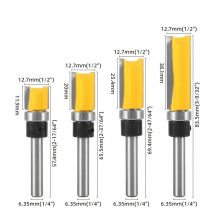 3/4pcs,1/4-Inch Shank Bearing Guided Pattern Router Bit - Woodworking Edge Trimming Tool with Double-Edged Straight Cutter