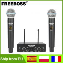 FREEBOSS effetto ritardo Echo 2 palmare frequenza regolabile partito chiesa microfono Wireless 30m UHF sistema Mic dinamico FB-UW02