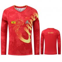 Benutzerdefinierter Text Logo CHINA Fan Z.D. Dragon Championship Tischtennis-Langarmshirts für Männer Frauen Kinder Tischtennis-T-Shirt