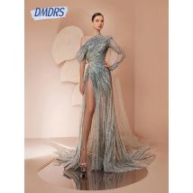 Modisches Abendkleid in A-Linie mit Pailletten und Umhang, modernes sexy Party-Abschlussballkleid für die Mutter, maßgeschneidertes formelles Cocktailkleid