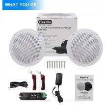 Altoparlanti da soffitto Bluetooth marini impermeabili da 4 pollici Herdio per la cucina del bagno Home Outdoor Camper Golf Cart Boat con Flush
