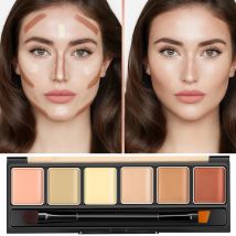 6-Farben Concearler Palette Creme Textur deckt Schmerzen Markierungen Augenringe Multifunktions-Gesichts-Make-up dauerhaft aufhellen Gesicht Kosmetik