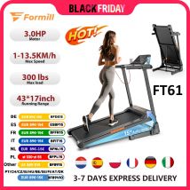 Tapis roulant pieghevole Formill FT61 3.0HP, 15 °   Incline, 13,5 km/h, cintura 17×43 pollici, carico 300 libbre, silenzioso, LCD, ammortizzante per la casa