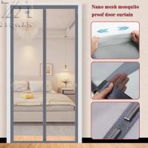 Graues magnetisches Moskitonetz, maßgeschneiderte Vorhänge, Türvorhang, unsichtbares Netz, magnetische selbstklebende Fliegengittertür, Mückenschutz