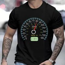 Herren-T-Shirt zum 40. Geburtstag, 21./30./50./60./70./80. Tacho-Geburtstagsparty, männliches Hemd, 40. Tachometer, geboren im Jahr 1984, Geschenk