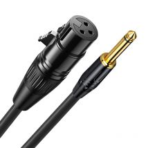 XLR to 6.35mm Audio Cable Microphone Balanced Analog Audio Cord for Electronic Guitar Mixer Amplifiers AUX 6.5mm to XLR Female