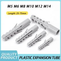 Tubo di espansione in plastica grigia M5 M6 M8 M10 M12 M14Ancoraggi per ancoraggio a parete per tubo applicabili al tappo per ancoraggi a parete con vite autofilettante
