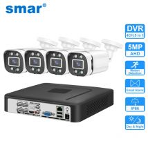 Smar Security Camera System 4CH 5M-N HD DVR Kit CCTV 4PCS 5MP AHD Camera Outdoor Home Security System Video Surveillance Set